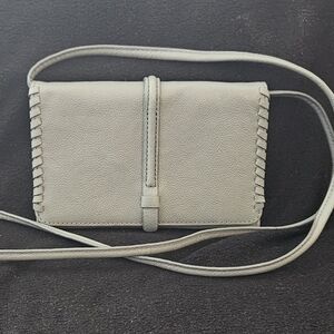 Fossil Gray Leather Crossbody/Wallet Bag